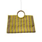 LESPORTSAC◆トートバッグ/ストライプ/イエロー/ベージュ/ハンドバッグ/総柄