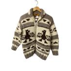カナダ製/カウチンニットブルゾン/--/ウール/BRW/総柄