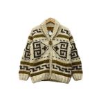 ショッピングカウチン CANADIANSWEATER◆カウチンニット/ジップアップ/ニット・セーター(厚手)/38/ウール/BEG/総柄/38-15-0079//