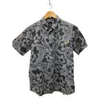ショッピングstussy STUSSY◆リーフ/半袖シャツ/M/コットン/グレー/花柄