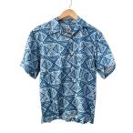 ショッピングschott Schott◆半袖シャツ/S/レーヨン/BLU/総柄/782-4123013