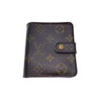 LOUIS VUITTON◆コンパクト・ジップ_モノグラム・キャンバス_BRW/PVC/BRW/レディース