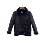 ショッピングzara ZARA◆ジャケット/S/レザー/BLK/無地