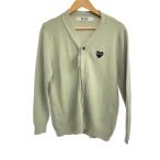 PLAY COMME des GARCONS◆カーディガン(薄手)/M/コットン/GRY/無地/AZ-T095