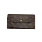 ショッピングLOUIS LOUIS VUITTON◆型崩れ有/長財布/レザー/BRW/総柄/メンズ