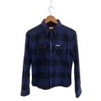 ショッピングネルシャツ THE FLAT HEAD◆ネルシャツ/36/コットン/BLU/チェック