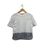 ショッピングMARNI MARNI◆Tシャツ/14/コットン/WHT/ストライプ/M00005 M001S