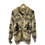 HOUSTON◆カーディガン(厚手)/L/ウール/BEG/22062/カウチンニット