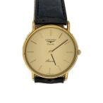 LONGINES◆クラシック/クォーツ腕時計/アナログ/レザー/GLD/社外ベルト