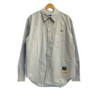 EVISU◆タグ付/レトロロゴプリントオーバーサイズシャツ/長袖シャツ/BLU/2EAHTM2SL110OSCT