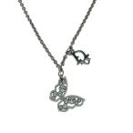 Christian Dior◆バタフライモチーフ/ネックレス/--/SLV/トップ有/レディース