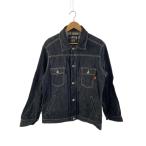 STUSSY◆Gジャン/L/コットン/BLK