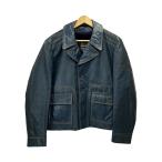 レザージャケット・ブルゾン/42/レザー/BLU/無地/70s/USA製