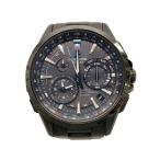 CASIO◆ソーラー腕時計・OCEANUS/アナログ/ステンレス/BLK/BLK