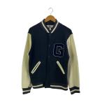 GOOD ENOUGH◆14SS/1stタイプワッペンスウェットスタジャン/ATHLETIC VARSITY JK/コットン/ネイビー