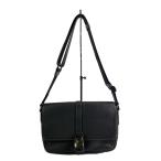 COACH◆メッセンジャーバッグ/ショルダーバッグ/レザー/BLK/無地/CU042