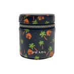 PRADA◆ポーチ/レザー/BLK/総柄