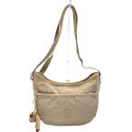 Kipling◆ショルダーバッグ/KHK/無地/ロゴラバー欠け有