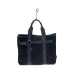 HERMES◆プティットサンチュール/刻印J/トートバッグ/キャンバス/BLK//