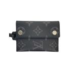 ショッピングLOUIS LOUIS VUITTON◆ポルトカルトオンストラップ カードケース ノワール/カードケース/レザー/ブラック/メンズ/M83155