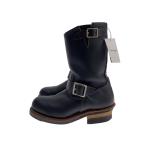 RED WING◆スチールトゥ/エンジニアブーツ/23cm/BLK/レザー