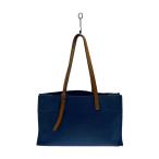 HERMES◆トートバッグ/キャンバス/BLU//