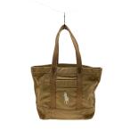 POLO RALPH LAUREN◆ポニー刺繍/トートバッグ/キャンバス/CML/無地/持ち手ヨゴレ//