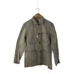 ショッピングカバーオール RED EAR◆カバーオール/M/コットン/GRY/ストライプ