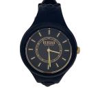 VERSUS VERSACE◆クォーツ腕時計/アナログ/ラバー/BLK/ブラック/SOQ05