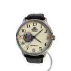 ORIENT◆自動巻腕時計/アナログ/レザー/ホワイト/ブラック/F6T2-UAB0//