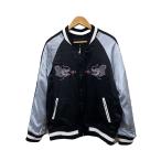 Peace and After◆ダブルサテンシルクスカジャン/M/シルク/BLK//