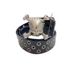 OAKLEY◆00s/Y2K/スカルバックル/ベルト/レザー/BLK/メンズ/96006