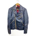 JACK ROSE◆ダブルライダースジャケット/2/羊革/NVY/230701J