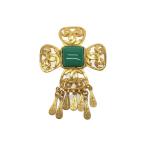 CHANEL◆VINTAGE CHANEL/95 P/95年/ブローチ/アクセサリー/GRN//