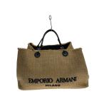 EMPORIO ARMANI◆バッグ/ストローバッグ/KHK