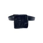 ショッピングbottega BOTTEGA VENETA◆イントレチャートカセットウエストバッグ/ショルダーバッグ/牛革/ブラック//