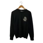 ショッピング薔薇 Dior HOMME◆18SS/クリスヴァンアッシュ期/薔薇刺繍長袖Tシャツ/M/ウール/ブラック/863M624WT309