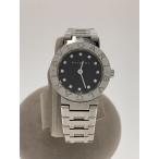 BVLGARI◆ブルガリブルガリ/12P ダイヤモンド/クォーツ腕時計/アナログ/ステンレス/BLK/SLV/BB2