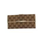 GUCCI◆長財布_GGキャンバス/GGロゴ/インターロッキング/キャンバス/BRW/総柄/メンズ/イタリア製
