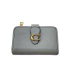 COACH◆タビー/ミディアムウォレット/2つ折り財布/レザー/GRY/レディース/CA193