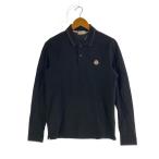 ショッピングmoncler MONCLER◆MAGLIA POLO MANICA LUNGA/ポロシャツ/S/コットン/BLK