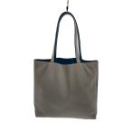ショッピングドゥ HERMES◆ドゥブルセンス28/2014年製/□R刻印/トートバッグ/レザー/GRY/無地