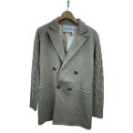 MAX MARA◆ケーブルニットダブルコート/カシミア混/XS/ウール/CML/無地/2313160239650