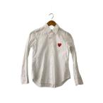 PLAY COMME des GARCONS◆長袖シャツ/S/コットン/WHT/AZ-B001
