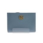 GUCCI◆日本限定/ダブルG/バイカラースモールウォレット/レザー/BLU/レディース/79