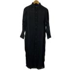 ショッピングINDIVIDUALIZED individualized shirts◆シャツワンピース/リネン/ブラック/無地