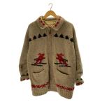 ショッピングカウチン EDDIE BAUER◆EDDIE BAUER LEGENDS/カウチンセーター/ジップアップカーディガン/M/ウール/ベージュ