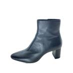 ショッピングzara ZARA◆ブーティ/23.5cm/BLK/レザー/1174/810/040/アンクル/サイドジップ/ショートブーツ