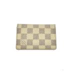 LOUIS VUITTON◆オーガナイザー・ドゥ・ポッシュ_ダミエ・アズール/レザー/WHT/レディース