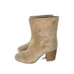 ショッピングスウェード CHANEL◆ショートブーツ/38.5/BEG/スウェード/G32213//